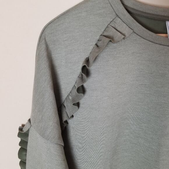 ASOS Army Green Ruffle Sweater or Tunic Dress - Picture 3 of 7